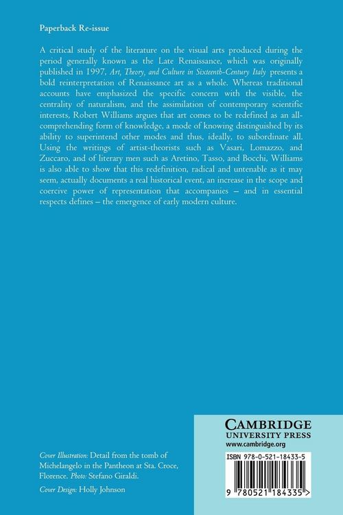 Produktbild: Art, Theory, and Culture in Sixteenth-Century Italy