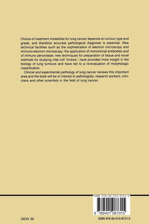 Produktbild: Clinical and Experimental Pathology of Lung Cancer