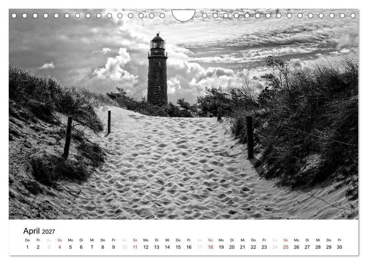 Produktbild: Ostseebad Zingst - Impressionen in Schwarz-Wei&szlig; (Wandkalender 2027 DIN A4 quer), CALVENDO Monatskalender
