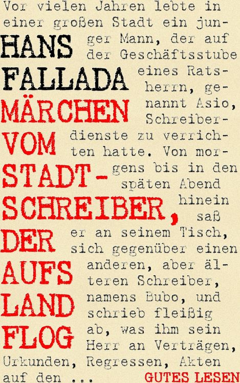 Produktbild: M&auml;rchen vom Stadtschreiber, der aufs Land flog