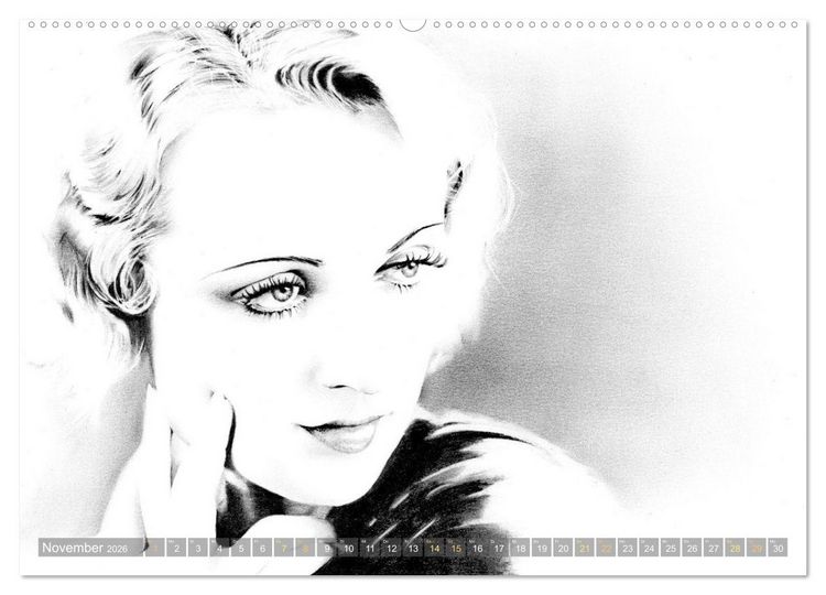 Produktbild: Hollywood Ikonen in Bleistift (hochwertiger Premium Wandkalender 2026 DIN A2 quer), Kunstdruck in Hochglanz