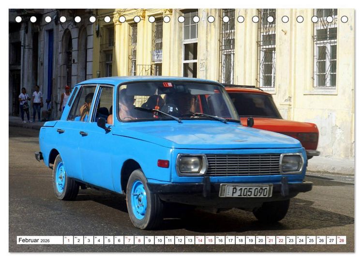 Produktbild: Ostalgie pur - DDR-Fahrzeuge auf Kuba (Tischkalender 2026 DIN A5 quer), CALVENDO Monatskalender