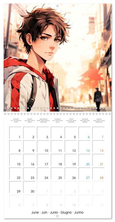 Produktbild: Manga boys (Calendrier mural carr&eacute; 2026 30x30 cm) Calendrier double avec une page pour vos prises de notes