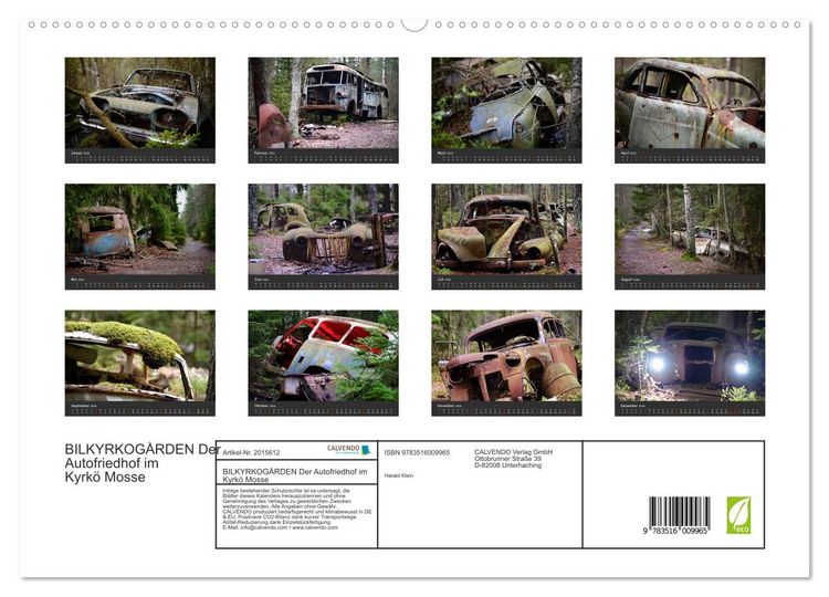 Produktbild: BILKYRKOG&Aring;RDEN Der Autofriedhof im Kyrk&ouml; Mosse (hochwertiger Premium Wandkalender 2026 DIN A2 quer), Kunstdruck in Hochglanz