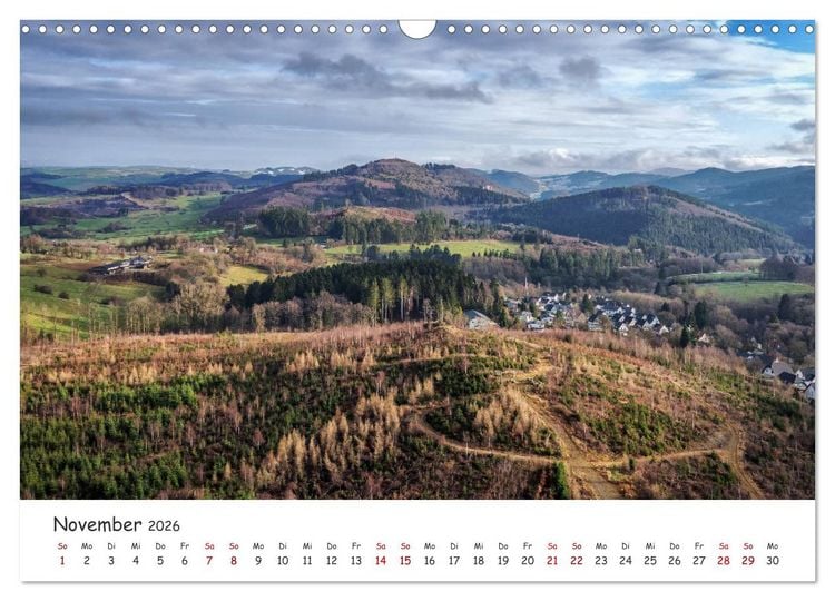 Produktbild: Das Sauerland bei Brilon aus der Vogelperspektive (Wandkalender 2026 DIN A3 quer), CALVENDO Monatskalender