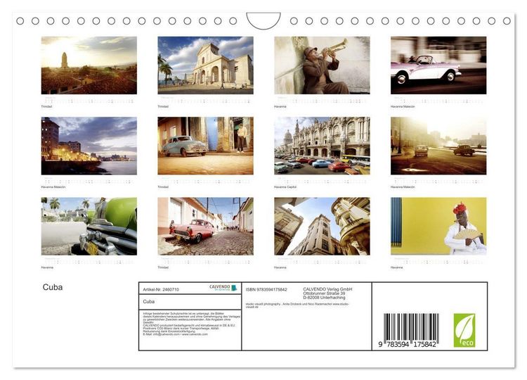 Produktbild: Cuba (Wandkalender 2027 DIN A4 quer), CALVENDO Monatskalender