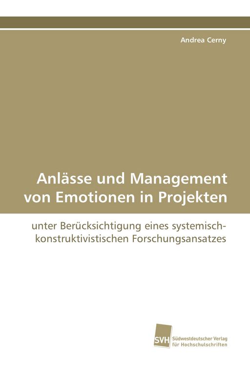Produktbild: Anl&auml;sse und Management von Emotionen in Projekten