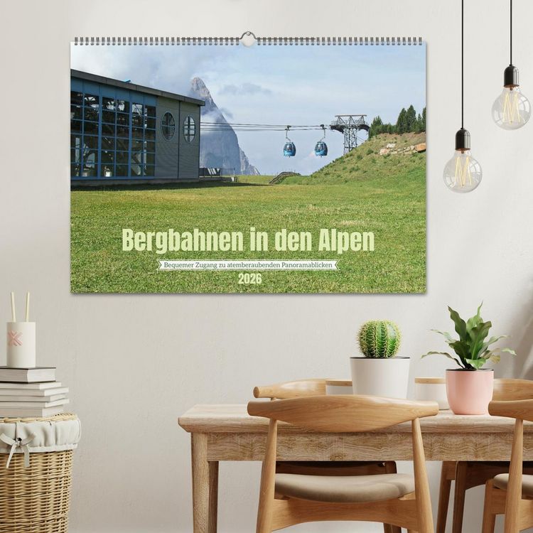 Produktbild: Bergbahnen in den Alpen (Wandkalender 2026 DIN A2 quer), CALVENDO Monatskalender