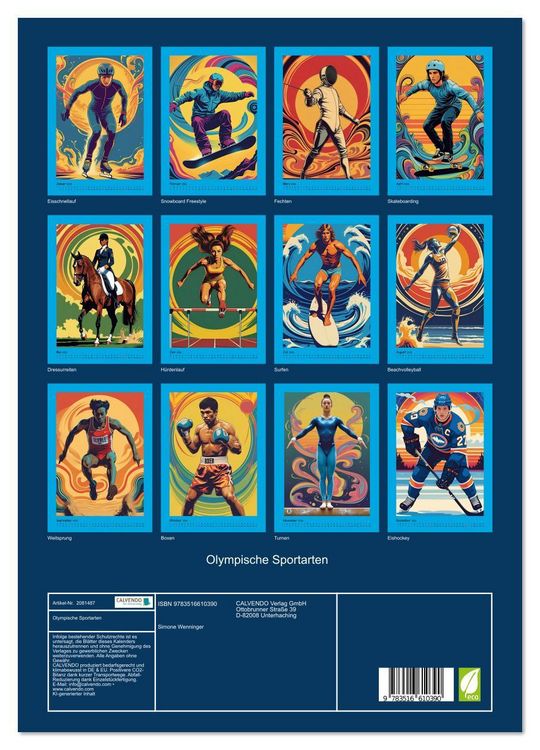 Produktbild: Olympische Sportarten (hochwertiger Premium Wandkalender 2026 DIN A2 hoch), Kunstdruck in Hochglanz