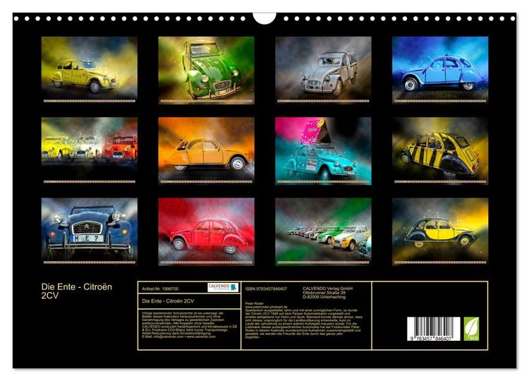 Produktbild: Die Ente - Citro&euml;n 2CV (Wandkalender 2026 DIN A3 quer), CALVENDO Monatskalender