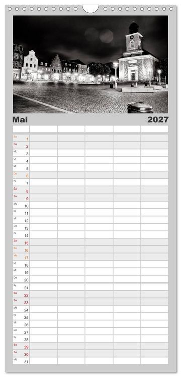 Produktbild: Familienplaner 2027 - Ein Blick auf Husum mit 5 Spalten (Wandkalender, 21 x 45 cm) CALVENDO