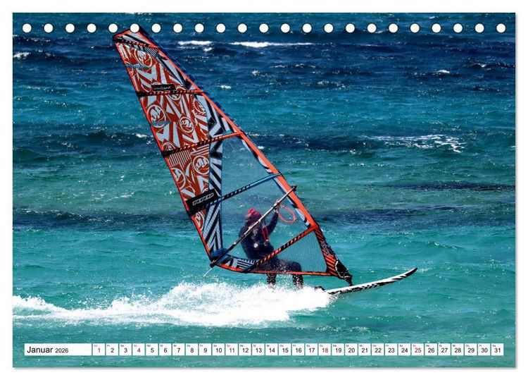 Produktbild: Spektakul&auml;res Wellen- und Windsurfen (Tischkalender 2026 DIN A5 quer), CALVENDO Monatskalender
