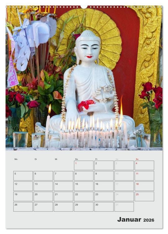Produktbild: BUDDHA - Das sanfte L&auml;cheln (hochwertiger Premium Wandkalender 2026 DIN A2 hoch), Kunstdruck in Hochglanz