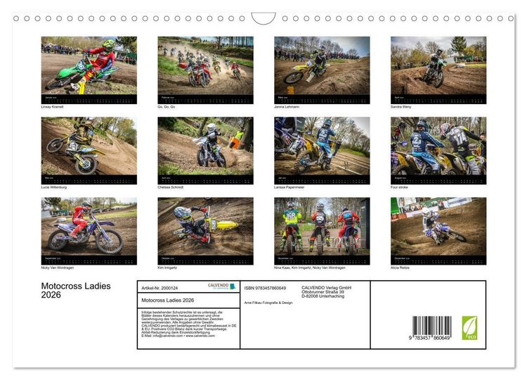 Produktbild: Motocross Ladies 2026 (Wandkalender 2026 DIN A3 quer), CALVENDO Monatskalender