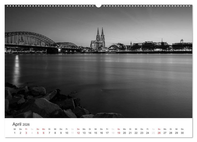 Produktbild: K&ouml;ln - monochrome Ansichten (Wandkalender 2026 DIN A2 quer), CALVENDO Monatskalender