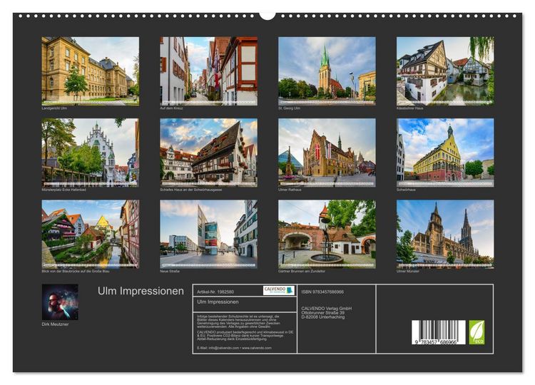 Produktbild: Ulm Impressionen (hochwertiger Premium Wandkalender 2026 DIN A2 quer), Kunstdruck in Hochglanz