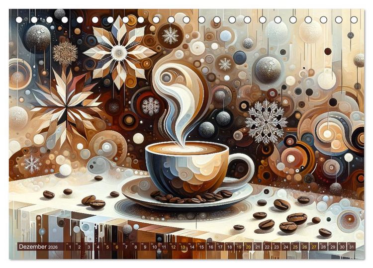 Produktbild: Kaffee & Kunst: Ein Kalender f&uuml;r Genie&szlig;er (Tischkalender 2026 DIN A5 quer), CALVENDO Monatskalender