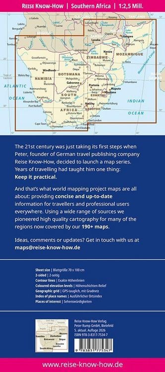 Produktbild: Reise Know-How Landkarte S&uuml;dliches Afrika (1:2.500.000)