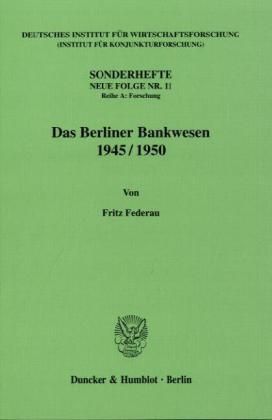 Produktbild: Federau, F: Berliner Bankwesen 1945/50