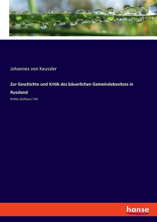 Produktbild: Zur Geschichte und Kritik des b&auml;uerlichen Gemeindebesitzes in Russland