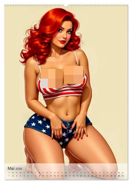 Produktbild: Pin-up Girls - Frech, Freiz&uuml;gig und Verf&uuml;hrerisch (hochwertiger Premium Wandkalender 2026 DIN A2 hoch), Kunstdruck in Hochglanz