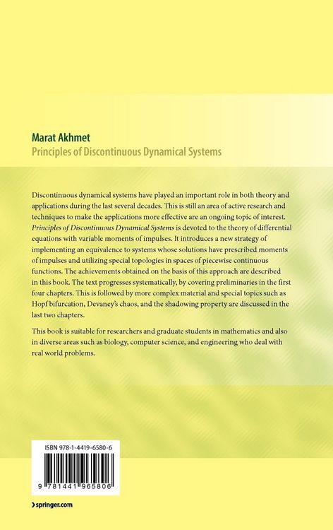 Produktbild: Principles of Discontinuous Dynamical Systems