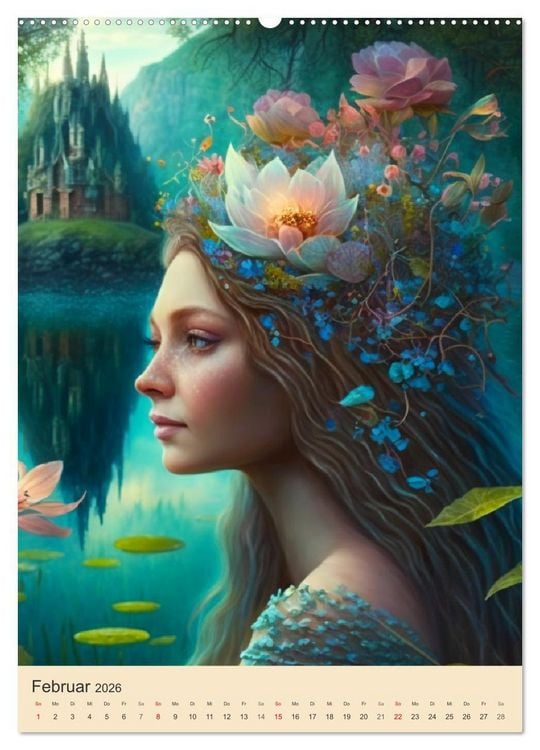 Produktbild: Blumenelfen. Mystische Lichtwesen voller Poesie (Wandkalender 2026 DIN A2 hoch), CALVENDO Monatskalender