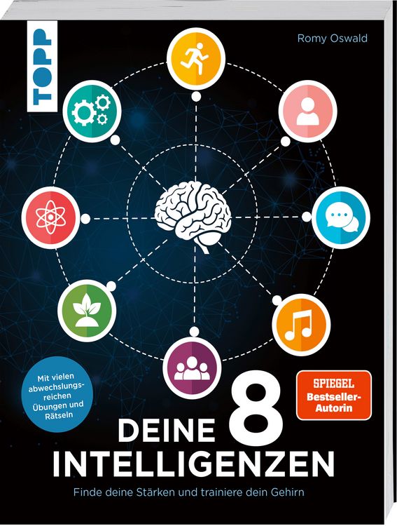 Produktbild: Trainiere deine 8 Intelligenzen. Gehirn st&auml;rken &ndash; Potenziale entfalten. Mit vielen abwechslungsreichen &Uuml;bungen und R&auml;tseln!