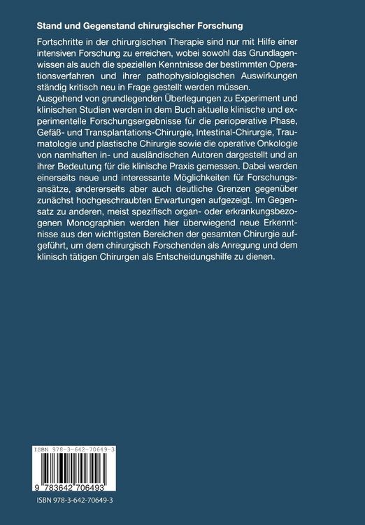 Produktbild: Stand und Gegenstand chirurgischer Forschung