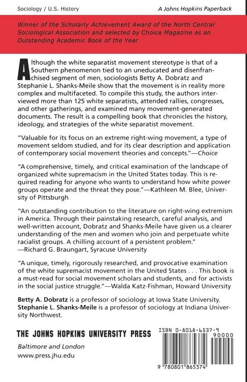 Produktbild: The White Separatist Movement in the United States