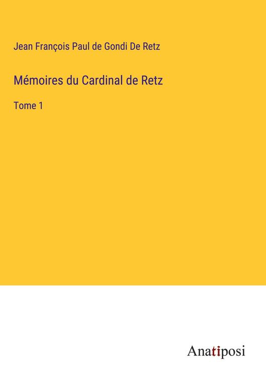 Produktbild: M&eacute;moires du Cardinal de Retz