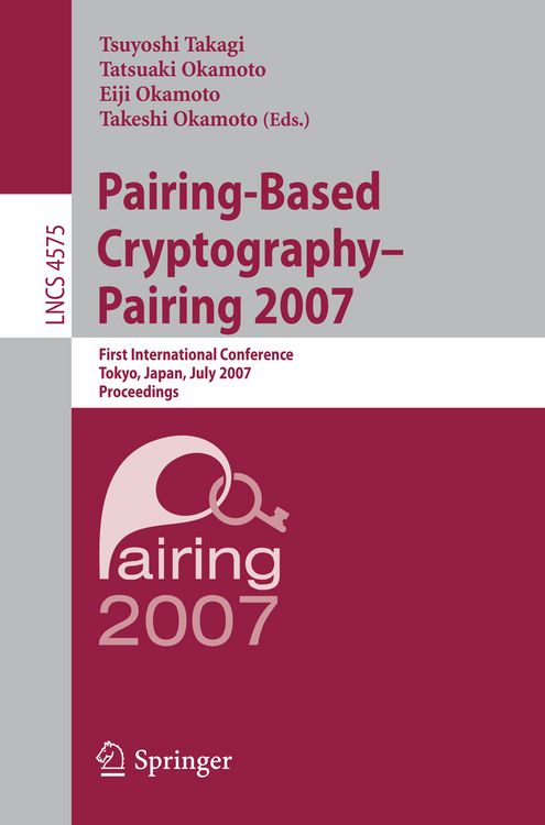 Produktbild: Pairing-Based Cryptography - Pairing 2007
