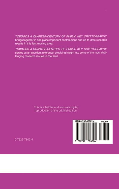 Produktbild: Towards a Quarter-Century of Public Key Cryptography