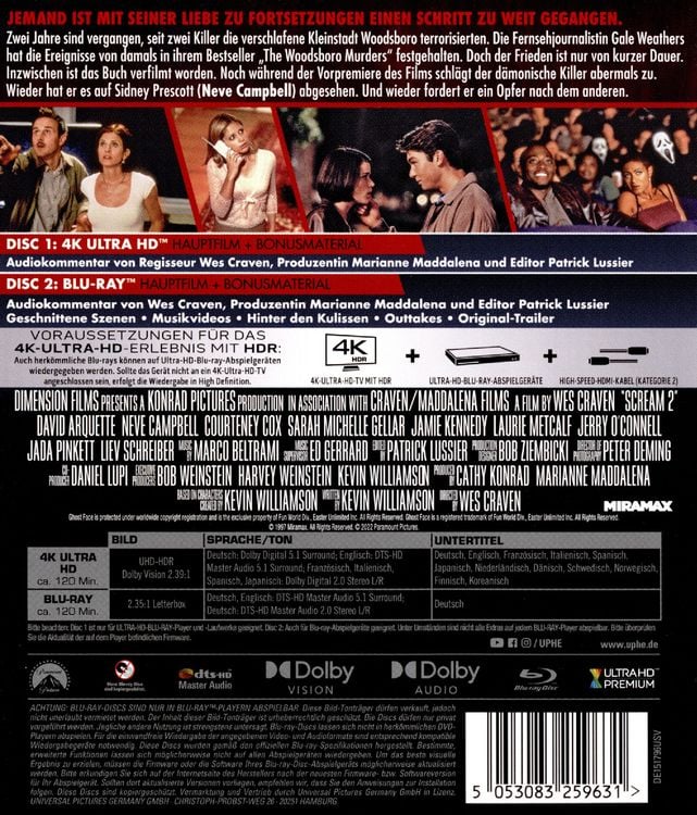Produktbild: Scream 2 (4K Ultra HD) (+ Blu-ray)