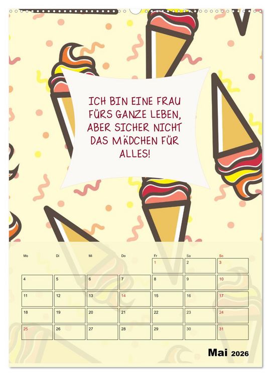 Produktbild: K&ouml;nigin &uuml;ber alles! Typokalender f&uuml;r starke Frauen (hochwertiger Premium Wandkalender 2026 DIN A2 hoch), Kunstdruck in Hochglanz