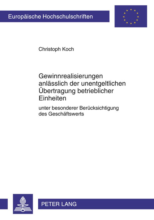 Produktbild: Gewinnrealisierungen anlaesslich der unentgeltlichen Uebertragung betrieblicher Einheiten