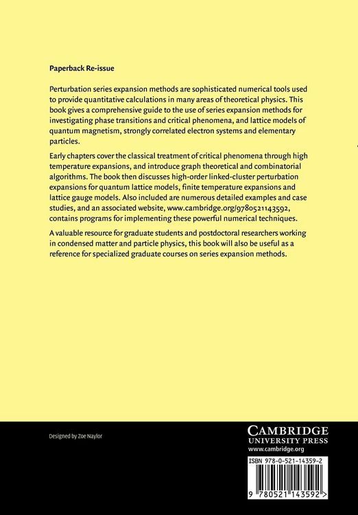 Produktbild: Series Expansion Methods for Strongly Interacting Lattice Models