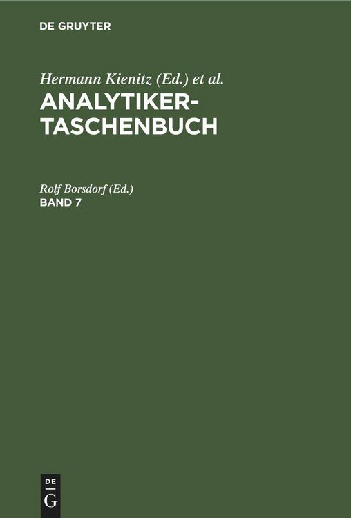 Produktbild: Analytiker-Taschenbuch. Band 7
