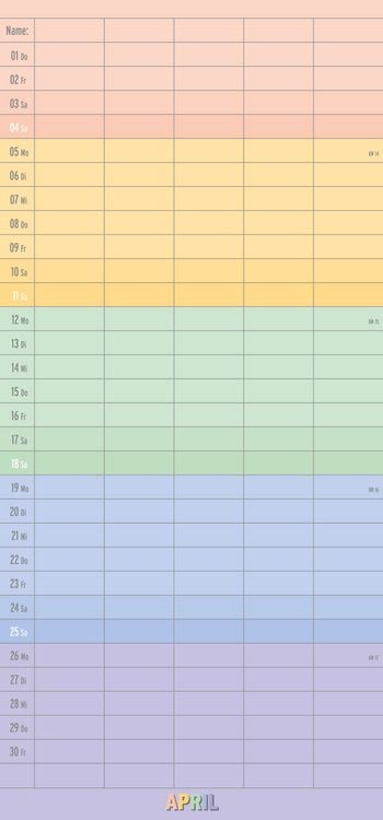 Produktbild: Familienplaner Regenbogen 2027