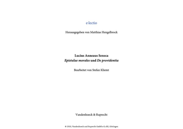 Produktbild: Seneca, Epistulae morales - Schullizenz