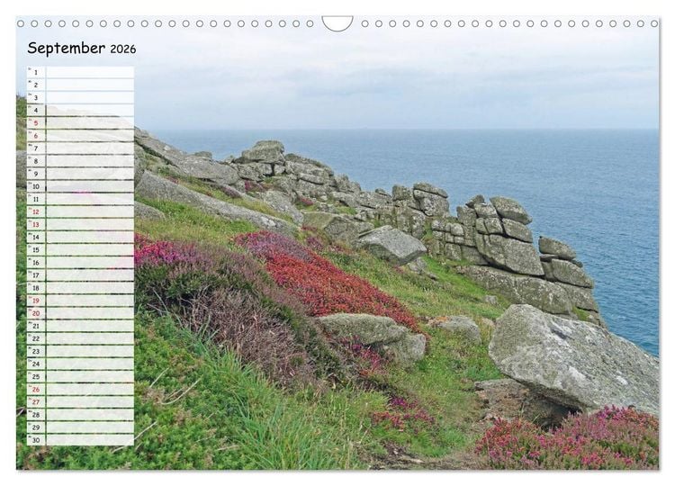 Produktbild: Cornwall. Terminkalender (Wandkalender 2026 DIN A3 quer), CALVENDO Monatskalender