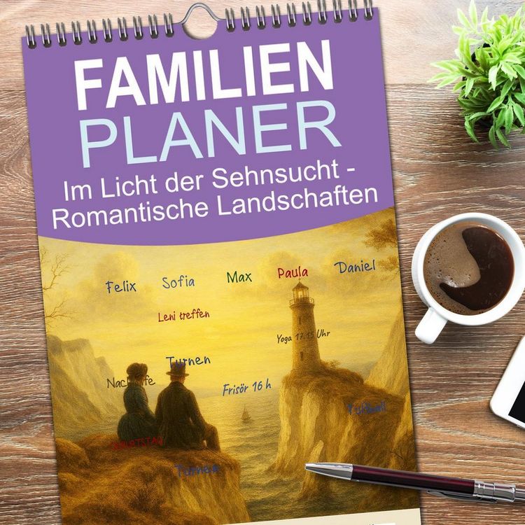 Produktbild: Familienplaner 2026 - Im Licht der Sehnsucht - Romantische Landschaften mit 5 Spalten (Wandkalender, 21 x 45 cm) CALVENDO