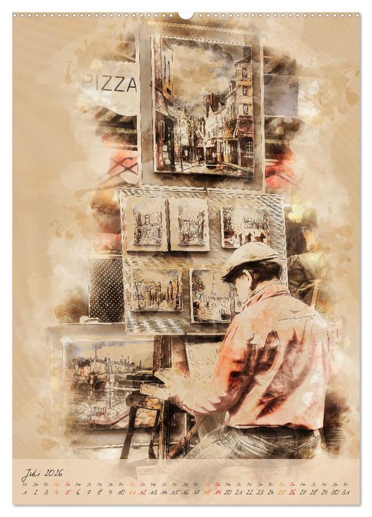 Produktbild: Paris - la Ville de l'amour (Wandkalender 2026 DIN A2 hoch), CALVENDO Monatskalender