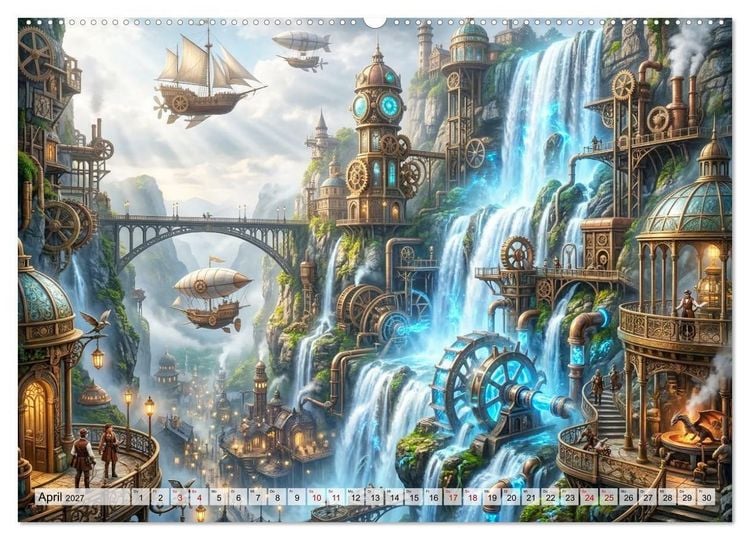 Produktbild: Steampunkwelten - Das Herz der Zeit (Wandkalender 2027 DIN A2 quer), CALVENDO Monatskalender