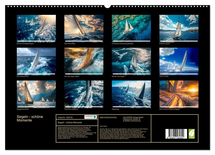 Produktbild: Segeln - sch&ouml;ne Momente (hochwertiger Premium Wandkalender 2026 DIN A2 quer), Kunstdruck in Hochglanz