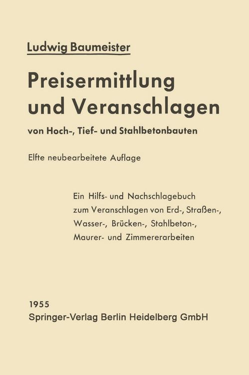 Produktbild: Preisermittlung und Veranschlagen von Hoch-, Tief- und Stahlbetonbauten