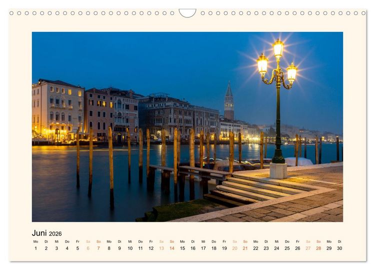 Produktbild: Venedig - Magie bei Nacht (Wandkalender 2026 DIN A3 quer), CALVENDO Monatskalender