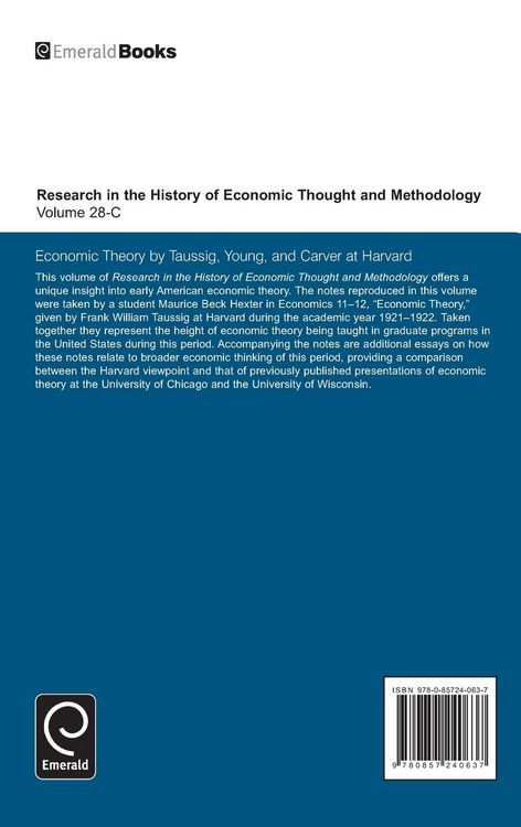 Produktbild: Economic Theory by Taussig, Young, and Carver at Harvard