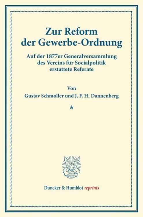 Produktbild: Zur Reform der Gewerbe-Ordnung.
