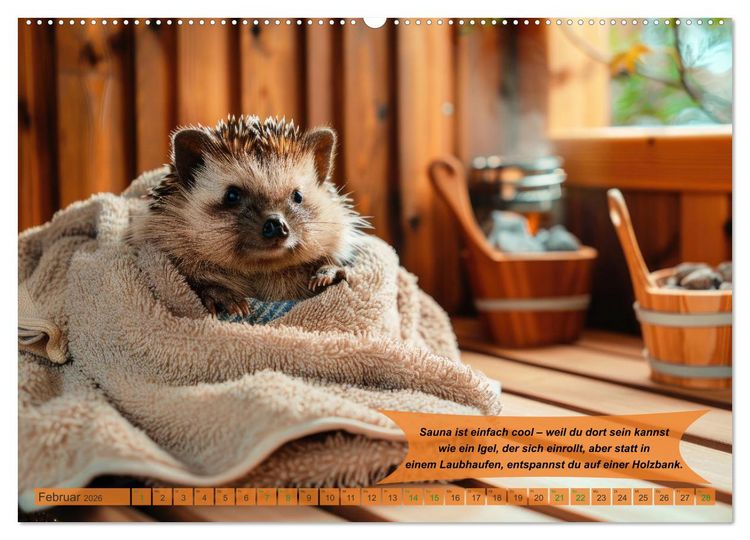 Produktbild: Tierisch lustige Saunafreunde (Wandkalender 2026 DIN A2 quer), CALVENDO Monatskalender